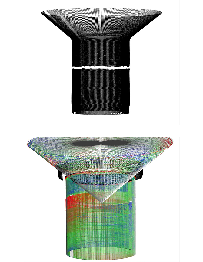 Color display shows the difference in measurement results for any value.